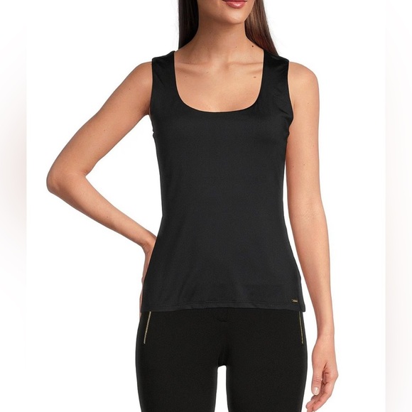 Women’s Calvin Klein Matte Jersey Scoop Neck Tank Black LG NWT - Picture 6 of 9